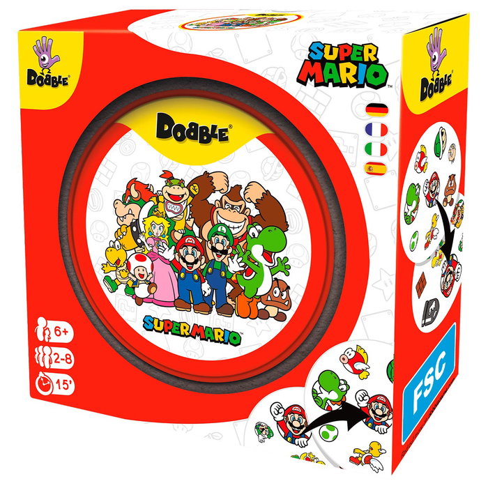 Asmodee Jeu Dobble Super Mario Dobsm07Dees - Jeu d'observation et de rapidité avec 55 cartes illustrées - À partir de 6 ans