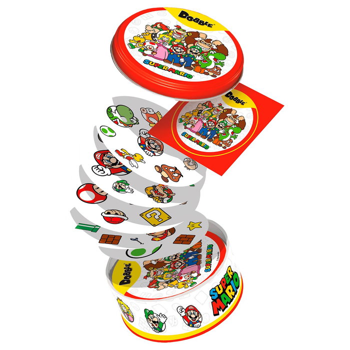 Asmodee Jeu Dobble Super Mario Dobsm07Dees - Jeu d'observation et de rapidité avec 55 cartes illustrées - À partir de 6 ans