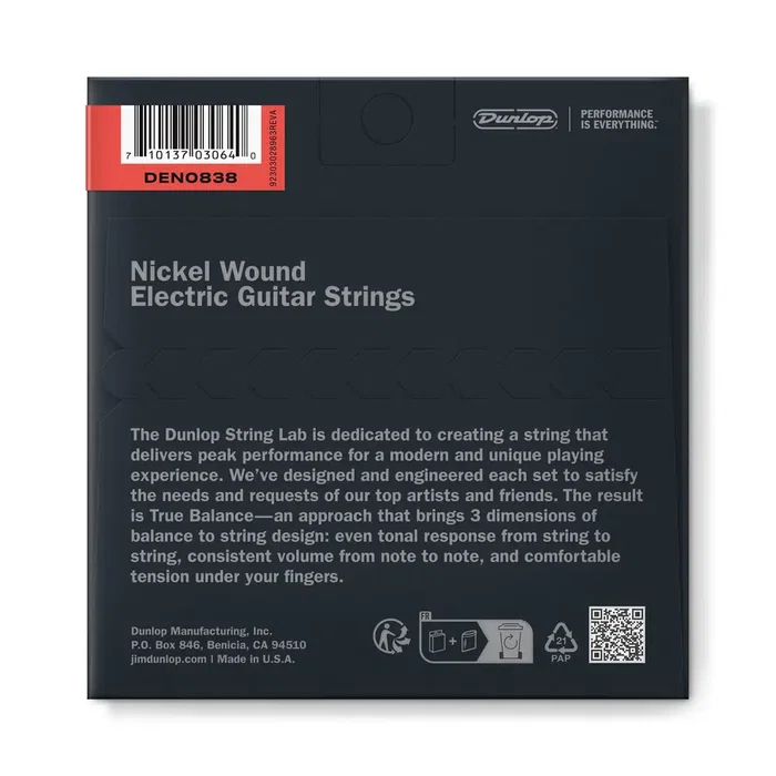 Dunlop cordes Nickel pour guitare électrique 8-38