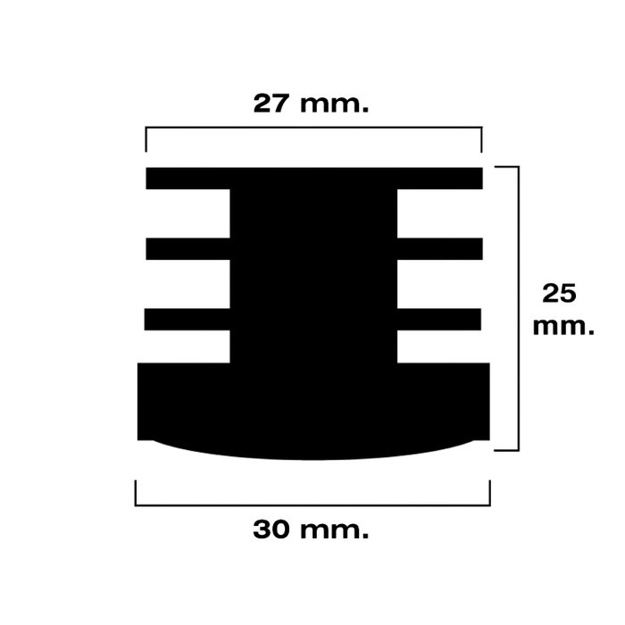 MAURER Embouts ronds intérieurs noirs 30mm, lot de 4 pièces