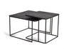GINER Y COLOMER - Set de 2 Tables Basses Emboîtables en Métal avec Plateau Martelé Bronze, Noir et Fer - 60 cm & 46 cm