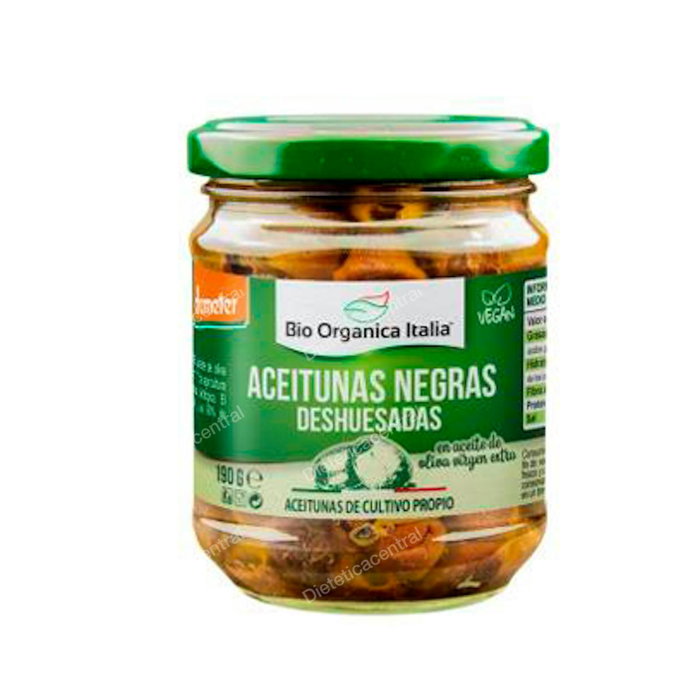 BIO ORGANICA ITALIA Olives Noires Dénoyautées 190 g Bio Italie Conserve à l'Huile d'Olive Vierge Extra BIO ORGANICA ITALIA Olives Noires Dénoyautées 190 g Bio Italie Conserve à l'Huile d'Olive Vierge Extra