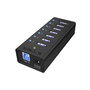 Icy Box IB-AC618 Hub USB 3.0 à 7 ports en aluminium Noir
