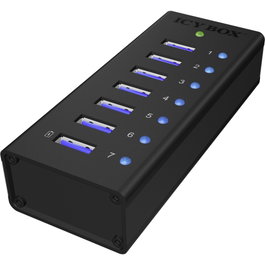Icy ICY BOX IB-AC618 Hub USB 3.0 7 ports Aluminium Noir