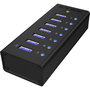 Icy Box IB-AC618 Hub USB 3.0 à 7 ports en aluminium Noir