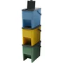 Bergen - Lot de 3 poubelles de tri empilables 20L - Plastique rigide - Coloris Jaune, Vert, Bleu