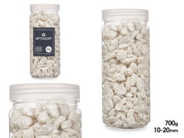 GIFTDECOR Bote Piedra 10-20 mm Métallisée Blanc 700g