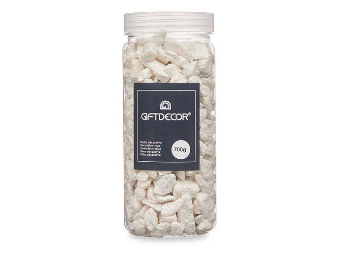 GIFTDECOR Bote Piedra 10-20 mm Métallisée Blanc 700g