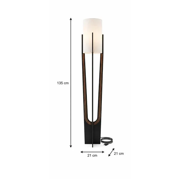 D By M.Red Lampadaire D en papier kraft et MDF Noir