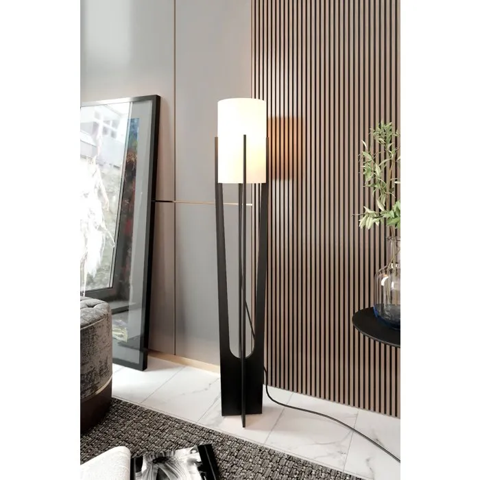 D By M.Red Lampadaire D en papier kraft et MDF Noir