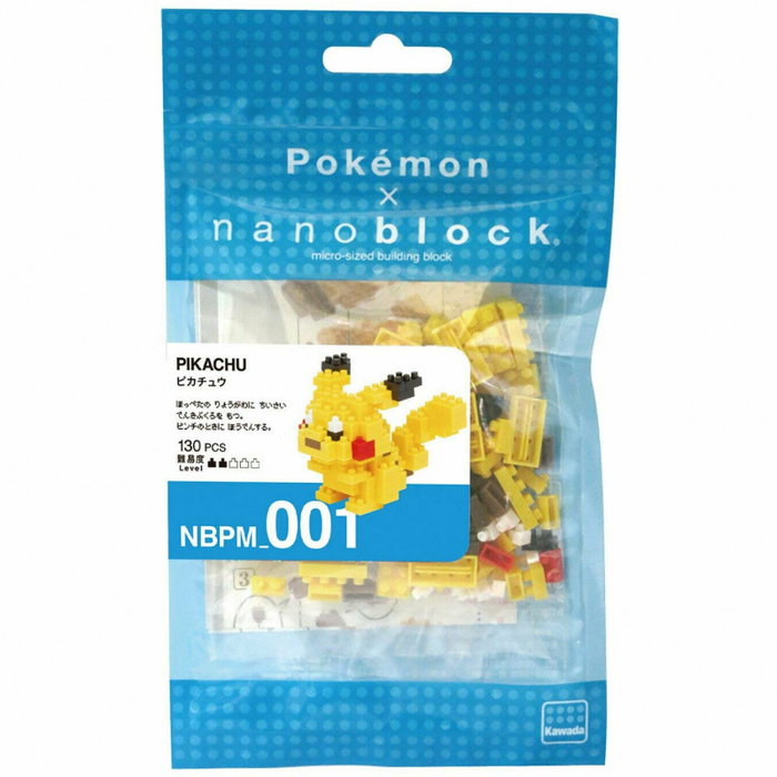 Kawada Nanoblock Pikachu 130 pièces - Puzzle 3D de construction Pokémon