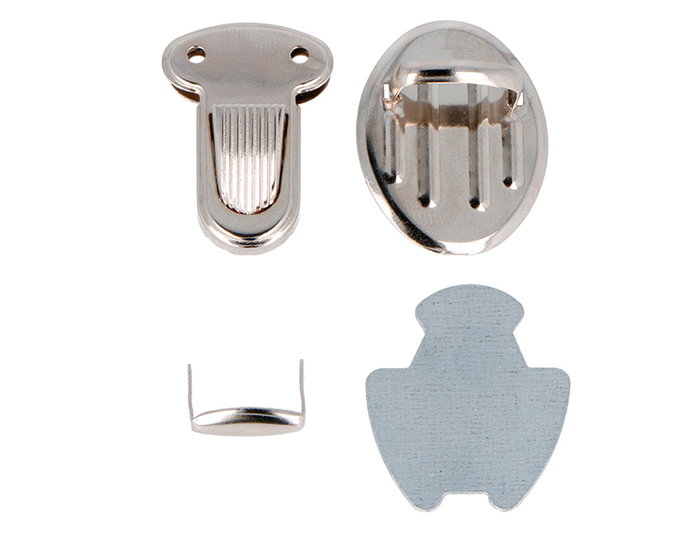 Innspiro Lot de 3 Fermoirs Tupi Ovales en Acier Nickel 34x25 mm