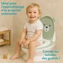 Bambisol Pot Éducatif Mini-Toilettes Bébé Ourson - Vert Amande - Confortable avec Dossier et Cuve Amovible - Apprentissage de la Propreté Ludique et Rassurant