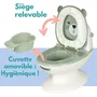 Bambisol Pot Éducatif Mini-Toilettes Bébé Ourson - Vert Amande - Confortable avec Dossier et Cuve Amovible - Apprentissage de la Propreté Ludique et Rassurant