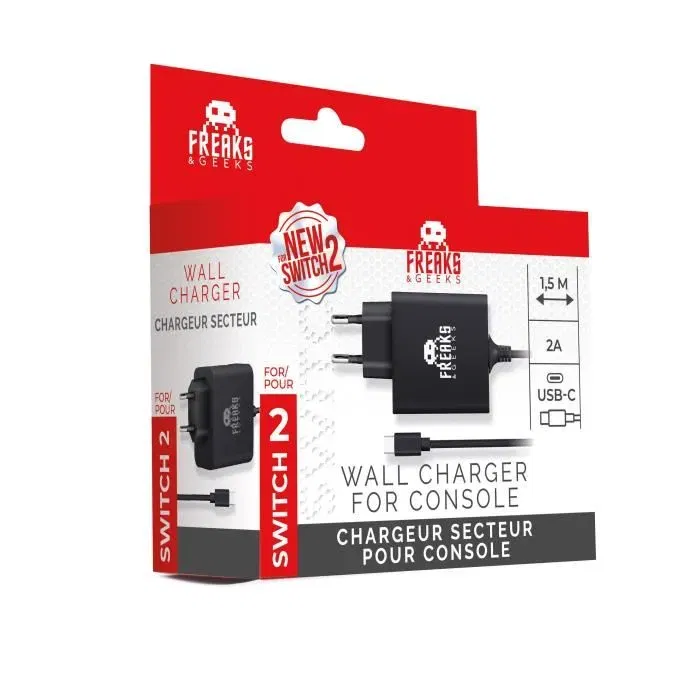 Chargeur Secteur FREAKS AND GEEKS pour Nintendo Switch 2 - 30 W - Noir - Compatible Charge Rapide - Compact et Puissant