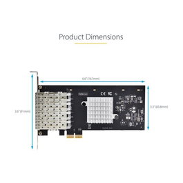 StarTech P041 gri Carte réseau 2 ports SFP Gigabit Ethernet PCIe 2.0 x1 Intel I350-AM2