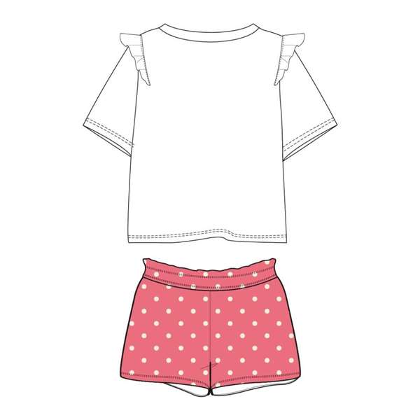 Cerdà - Ensemble 2 pièces Minnie Mouse en French Terry pour fille, coupe t-shirt et pantalon, taille 3 ans, couleur Corail