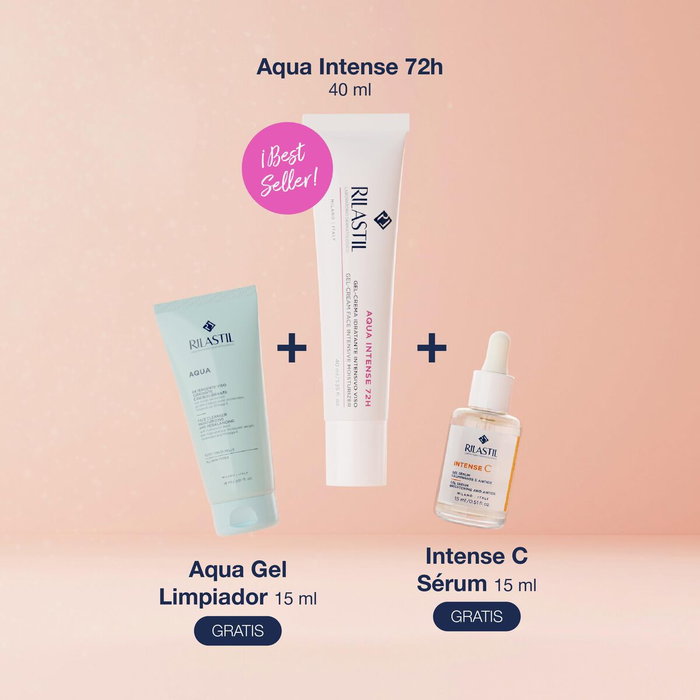 Rilastil Aqua Intense 72H - Rituel d'hydratation et d'éclat (3 pièces)