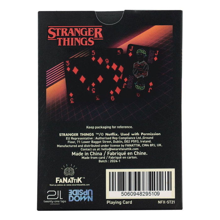FaNaTtik Présentoir de 12 jeux de cartes à jouer Stranger Things