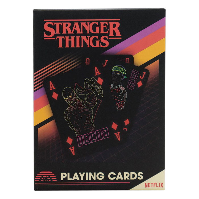 FaNaTtik Présentoir de 12 jeux de cartes à jouer Stranger Things