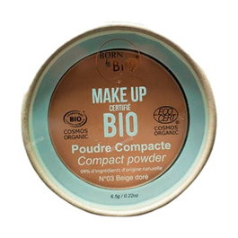 BORN TO BIO Poudre Compacte Organique N3 Golden Beige 6,5 g