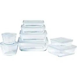 Pyrex Cook & Freeze Lot de 8 plats de conservation en verre rectangulaires, couvercles spéciaux congélation, -40°C à +350°C
