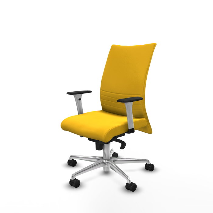 Piqueras Y Crespo Silla Albacete jaune avec mécanisme Sincro et base aluminium Piqueras Y Crespo Silla Albacete jaune avec mécanisme Sincro et base aluminium