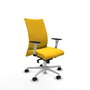 Piqueras Y Crespo Silla Albacete jaune avec mécanisme Sincro et base aluminium