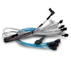 Broadcom Câble SAS HD interne 1 m, x8 SFF-8654 vers 2 x4 SFF-8643, pour solutions de stockage