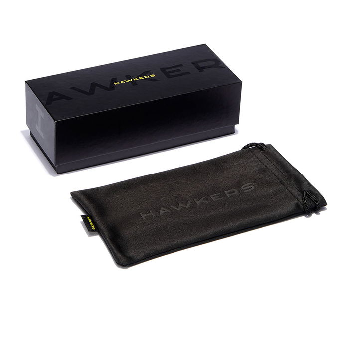 Hawkers Lunettes de soleil BAT Noir/Jaune Unisexe Nylon UV400 Diamètre Cristal 45mm Longueur Branche 123mm Pont 18mm