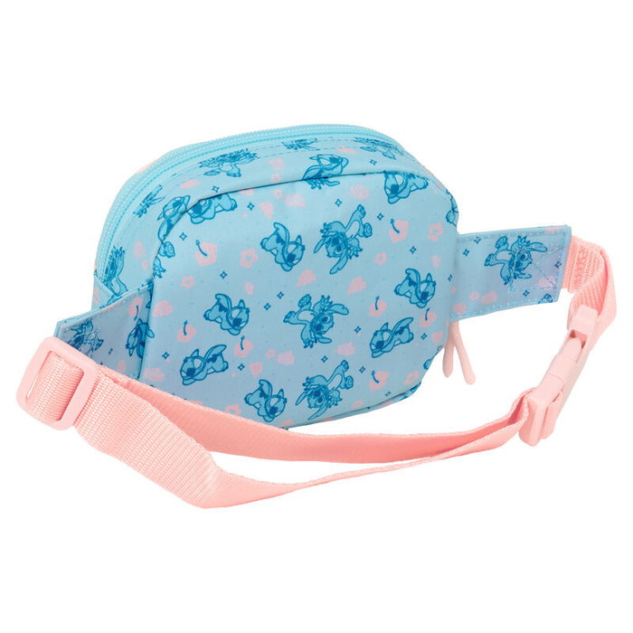Ohana Riñonera Stitch Disney Sac banane avec bandoulière ajustable en PVC Compartiment à fermeture éclair 14 x 11 x 4 cm