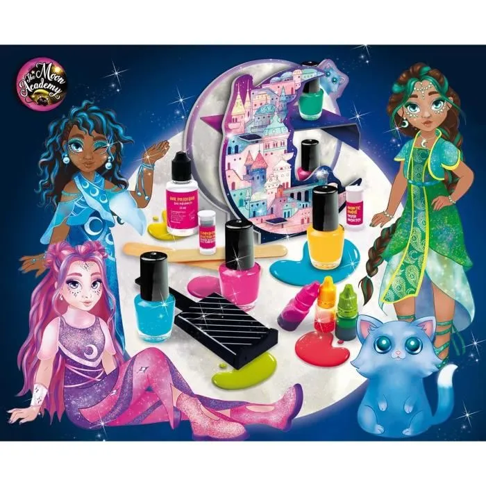 Lisciani Giochi - Kit Créatif Art des Ongles The Moon Academy - Jeu Éducatif pour Enfants à Partir de 8 Ans - Comprend Composants, Flacons et Accessoires