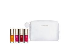 Clarins - Set Coffret Maquillage 4 Lip Comfort Oil 7 ml - 01 Honey, 02 Raspberry, 03 Cherry Berry Tint, 04 Pitaya - Soin Lèvres Brillant Hydratant
