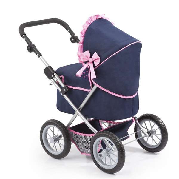 Reig - Coche muñecas Trendy, Poussette pour poupée bleu marine, 67 x 67 x 41 cm, A partir de 3 ans