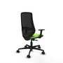 Chaise Mardos Synchro 4 positions tissu Vert pistache Maille Noir Base en nylon noir Accoudoir 1D Sans appui-tête Roulettes 65mm nylon
