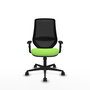 Chaise Mardos Synchro 4 positions tissu Vert pistache Maille Noir Base en nylon noir Accoudoir 1D Sans appui-tête Roulettes 65mm nylon