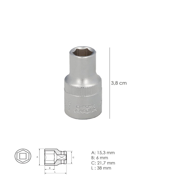 WOLFPACK LINEA PROFESIONAL Clé à douille hexagonale 1/2'' 10 mm