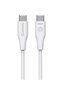 eSTUFF Câble USB-C vers USB-C INFINITE 1 m Blanc - Recyclé, Kevlar, 60W, 480 Mbps, Extra Durable et Flexible