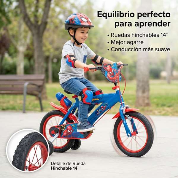 Huffy Bicicleta Spiderman 14" (4/6 ans) - Vélo enfant Spider-Man en fer