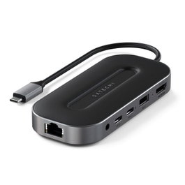 Satechi Adaptateur multiport USB4 avec Ethernet 2,5G, HDMI 8K, Gris/Noir