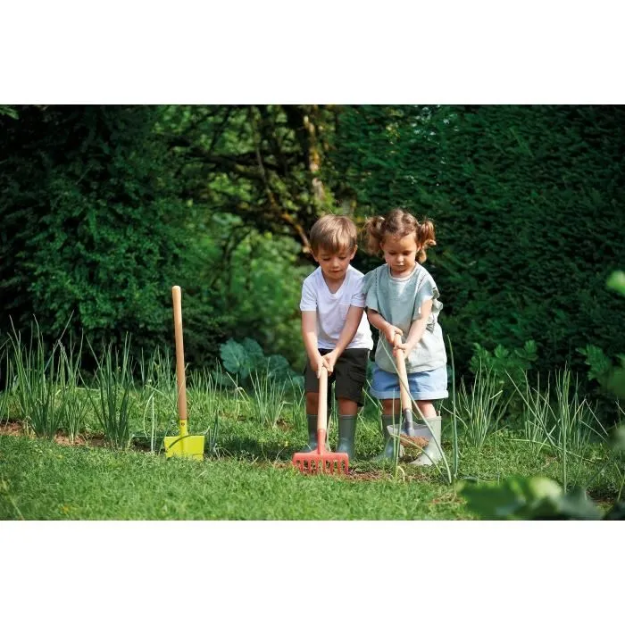 Ecoiffier - Filet de 3 grands outils de jardin 70 cm - Préparons la terre - 4338 - Jouets fabriqués en France