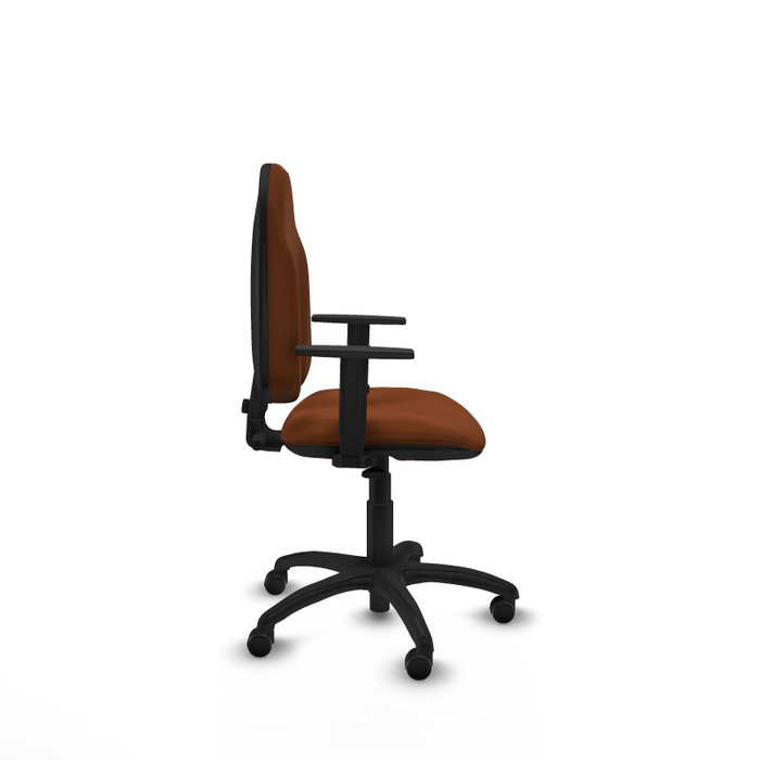 PIQUERAS Y CRESPO Chaise de bureau Algarra, similicuir marron, accoudoirs 1D