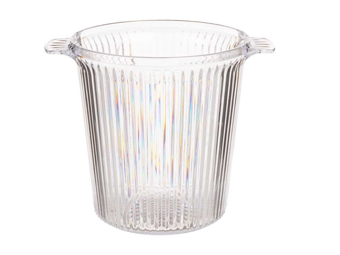 Leknes Cubitera Rayée Plastique Transparente 2L 16x17x21 cm (Set de 12)