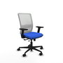 PIQUERAS Y CRESPO Chaise Haches Synchrone/Traslack Bleu et Blanc, Accoudoirs 2D, Sans appui-tête
