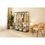 Newlux Armoire de tissu canvas v130 noir 130 x 45 x 167 cm