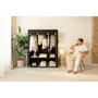 Newlux Armoire de tissu canvas v130 noir 130 x 45 x 167 cm
