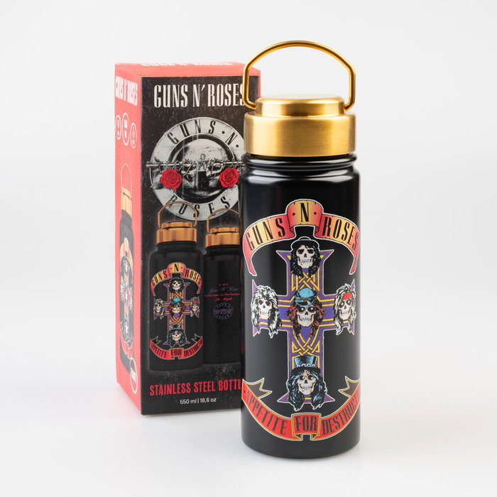 ERIK Bouteille isotherme en acier inoxidable Guns N Roses, 500 ml (0,5 L), maintient chaud 12h et froid 24h, avec bouchon étanche