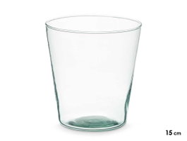 GIFTDECOR Vase conique en verre recyclé transparent 15 cm