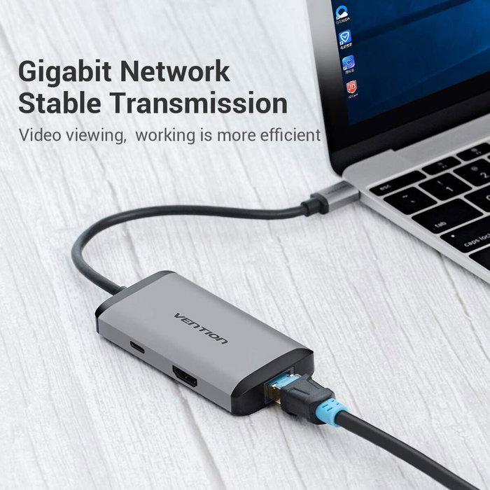 Hub USB Vention CNCHB Noir Gris