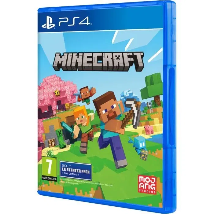 Sony Minecraft Starter Edition Refresh - Jeu PS4 en français, jeu de construction et aventure multijoueur, mode créatif et survie